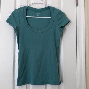 Ann Taylor Loft size small teal scoop neck tee